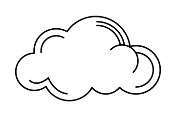 Black cloud png clipart, mystic line art style to decorate your planner, transparent background