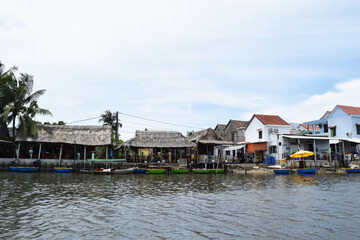 Obraz premium Pier of coconut boat at Hoi An