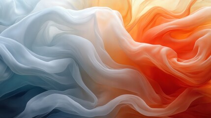 Obraz premium Abstract Vibrant Silk Fabric Design in Dutch Flag Colors with Flowing Texture and Movement