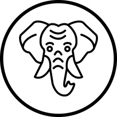 Elephant Vector Icon Style
