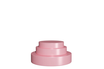 Pink podium isolated on transparent background, 3D, PNG