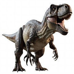 Fototapeta premium Realistic 3D Tyrannosaurus Rex with Detailed Scales and Sharp Teeth on Transparent Background. generated by ai. 