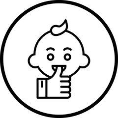 Thumb Sucking Vector Icon Style