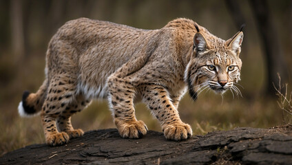 Naklejka premium Bobcat Stalking Its Prey