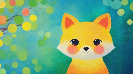 Fototapeta premium Cute Animal in Vintage Poster Aesthetic