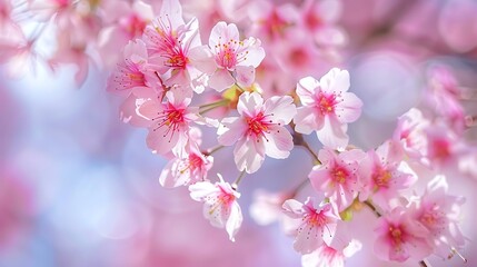 Fototapeta premium Close-up of pink cherry blossoms.