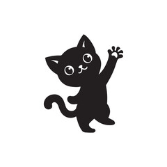 Black cat silhouettes vector design on white background