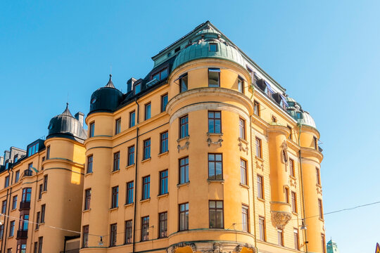 Historic building in Ostermalm, city center, Stockholm, Sweden.