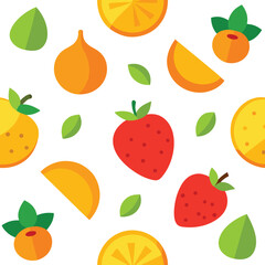 Fruits Patten Design Vector Illustration 