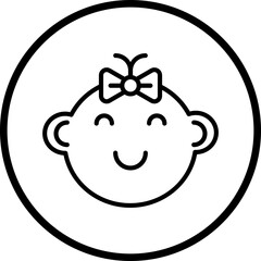 Baby girl Vector Icon Style