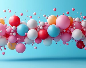 Whimsical Floating Balloon Progress Bar with Popping Concept in Bright Cartoon Style