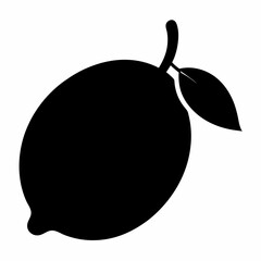 Fototapeta premium Black Silhouette of a Lemon Vector Art Illustration