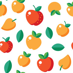  Fruits Patten Design Vector Illustration