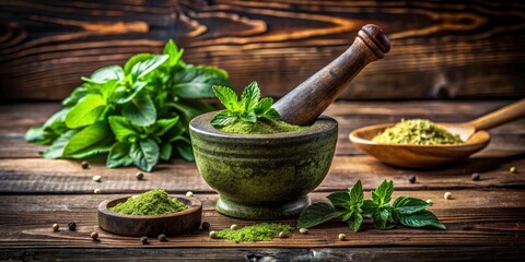 Ancient Mortar & Pestle: Natural Remedies & Traditional Medicine - High-Resolution Image