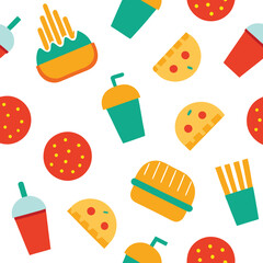 Junk Food Patten Design Vector Illustration