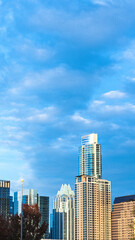 view of city skyscrapers