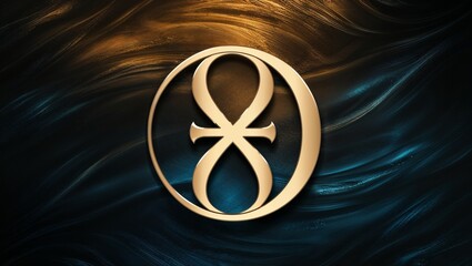upsilon symbol greek alphabet sign of the upsilon letter in abstract gold on a dark backdrop
