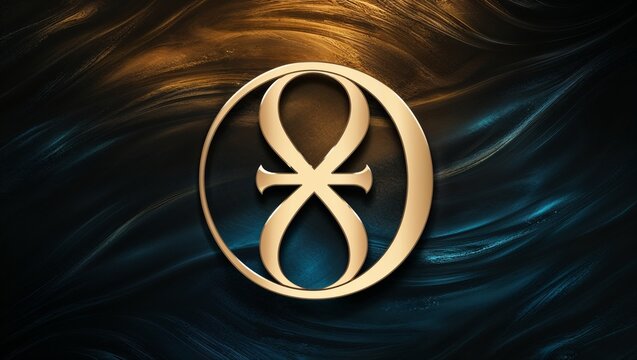upsilon symbol greek alphabet sign of the upsilon letter in abstract gold on a dark backdrop