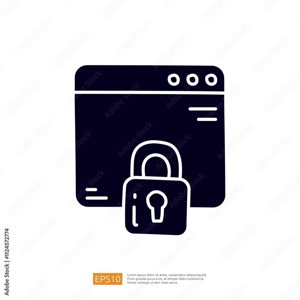 Poster this image features a web browser window with a padlock symbol, representing online security and pri