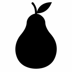 Black Silhouette of a Pear Vector Illustration Art