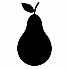 Black Silhouette of a Pear Vector Illustration Art