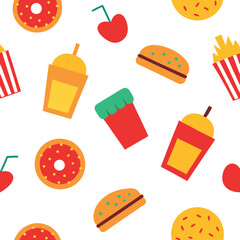 Junk Food Patten Design Vector Illustration
