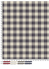 Plaid fabric pattern, blue, brown, cream, seamless for textiles, and for designing clothes, skirts or decorative fabrics. Vector illustration.