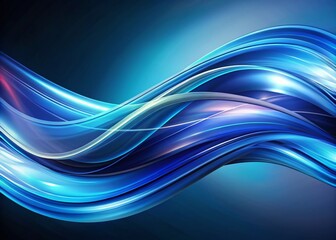 Abstract Modern Graphic Elements with Dynamic Blue Flowing Shapes for Brochure Covers and Banners in Long Exposure Style