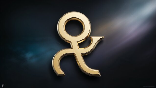 upsilon symbol greek alphabet sign of the upsilon letter in abstract gold on a dark backdrop