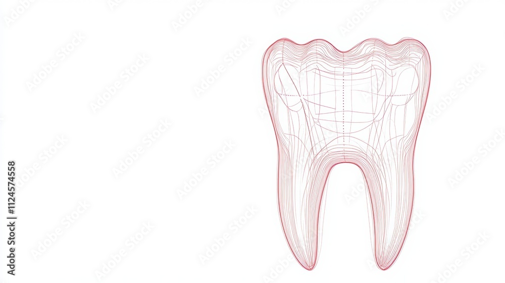 Poster schematic representation of a dental arch suitable for a clinic banner, featuring a minimalist desig