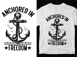 Seafarer navy, anchor sea sailing retro graphics tshirt design © Fvect