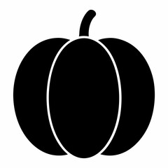 Black Silhouette of a Pumpkin Vector Art Illustration