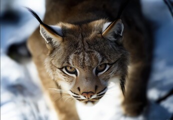 Obraz premium Close-up of a European lynx