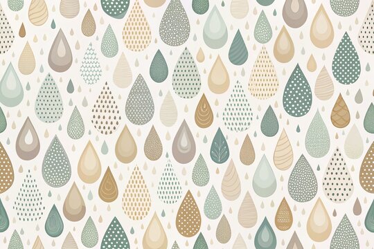 Fototapeta Abstract Rain Background in Scandinavian Neutral Pastel Colors Featuring a Variety of Raindrops Perfect for Wallpaper and Backdrop Design Ideas