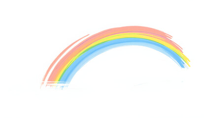 Rainbow png brush stroke hand drawn weather pattern, one line art