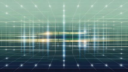 Illustration of glowing energy grid with sustainability theme