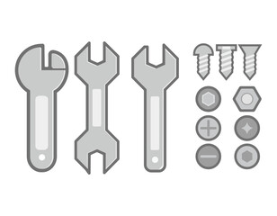 ボルトレンチのアイコン　可愛い工具のイラスト