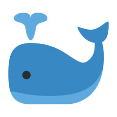 Spouting Whale Vector Icon - Friendly Cartoon-Styled Marine Mammal
