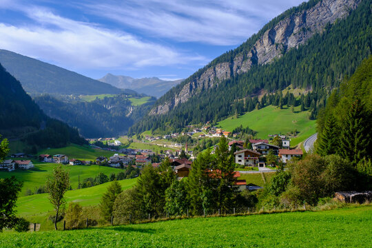 Scenic view of St. Jodok am Brenner in the Valser Valley Tyrol