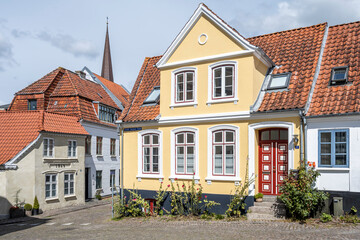 Traditional houses on the Island of Als in Sonderborg, Denmark
