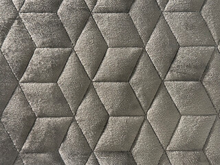 Close up texture of dark grey geometric hexagonal pattern. Monochrome color,  modern cubicle and hexagonal fabric seamless background texture.