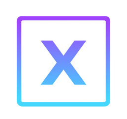 Obraz premium 青紫色のグラデーション｜Xアイコン 