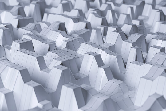 Abstract geometric metal structures connected at dots.