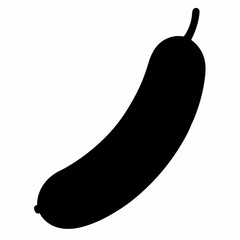 Black Silhouette of Cucumber Vector Art Illustration