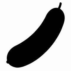 Black Silhouette of Cucumber Vector Art Illustration