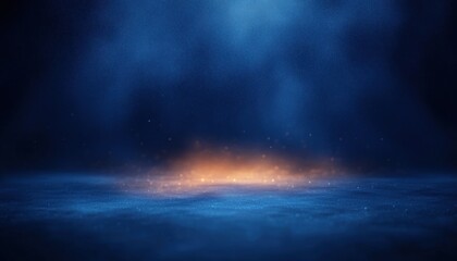 Fototapeta premium dark blue abstract textured wall with smoke in minimalist studio interior for display product background