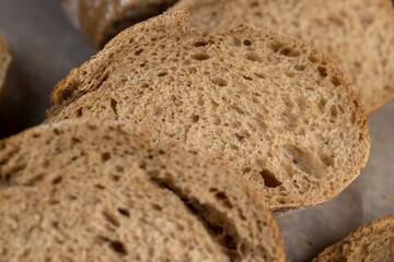 wheat flour bread in close-up