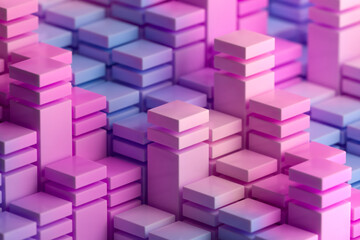Abstract colorful matrix of cubes with vibrant gradient colors.