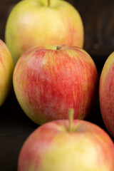 fresh crunchy apple with red and green peel