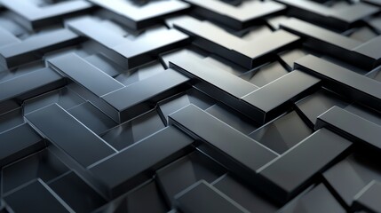 A 3D render of black rectangles.